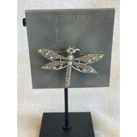 Talbots Jewelry - Talbots Sterling Silver White Pearl Design Dragonfly Brooch Pin New with Tag